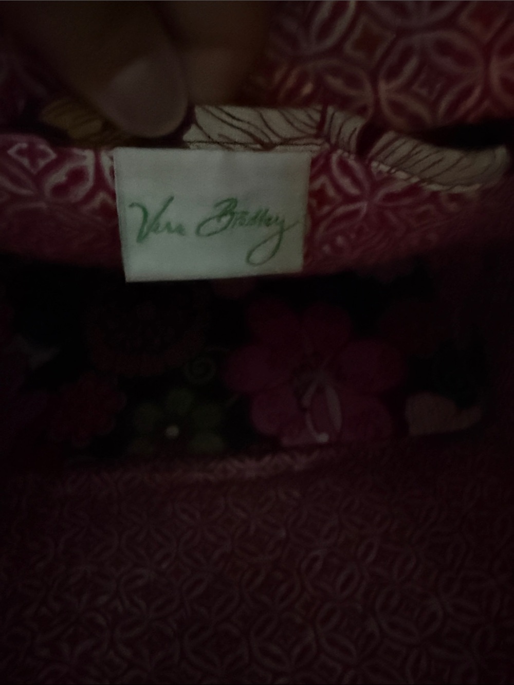 Vera Bradley Quilted Floral Tote Bag in Pink and Brown - Stylish Everyday Carry - Picture 3 of 3